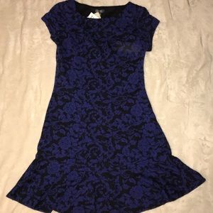 Lily Rose, Blue & Black Totally Textured Dress